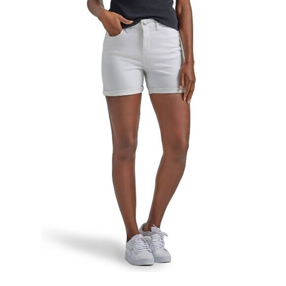 LEE WOMEN'S Mid-Rise 5” Cuffed Denim Jean Shorts  Size 22 M - Picture 4 of 9